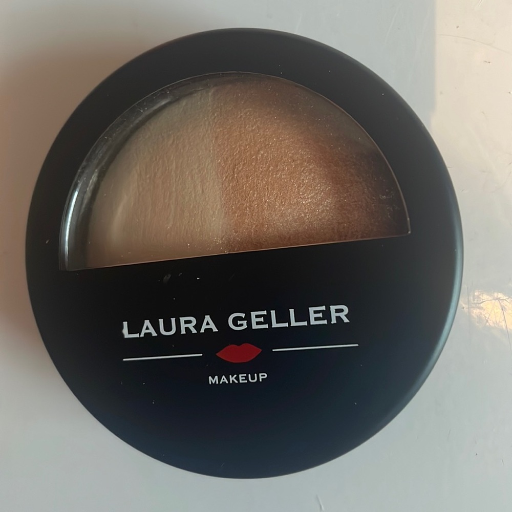 Laura Geller make up baked highlighter duo French vanilla Portofino largest .32